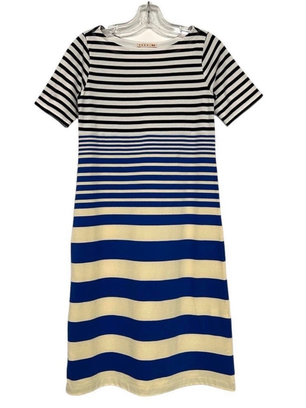 MARNI x Uniqlo midi Tshirt dress XS cotton Nautical Marine Coastal Cruisewear